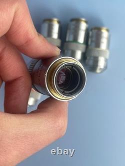 LEITZ/LEICA Microscope objective lens set NPL FLUOTAR P 2.5/6.3/16/25/100