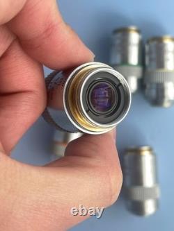 LEITZ/LEICA Microscope objective lens set NPL FLUOTAR P 2.5/6.3/16/25/100