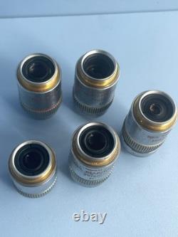 LEITZ/LEICA Microscope objective lens set NPL FLUOTAR P 2.5/6.3/16/25/100