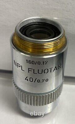 LEITZ WETZLAR NPL Fluotar 40/0.70 160/0.17 Microscope Objective Lens