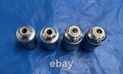 LOT of 4 x LEITZ EF 40X. 65 & 10X. 25 MICROSCOPE OBJECTIVE 519762 519760