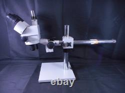 Lab Trinocular Widefield Stereo Zoom Microscope + Boom Stand 0.5x Objective Lens