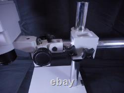Lab Trinocular Widefield Stereo Zoom Microscope + Boom Stand 0.5x Objective Lens