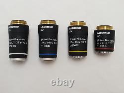 Labomed Set Of 4 USA Microscope Objective Lens Obo