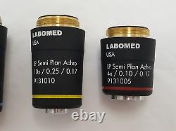 Labomed Set Of 4 USA Microscope Objective Lens Obo