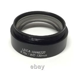 Leica 10446320 StereoZoom Microscope Auxiliary Objective Lens 0.75x / WD 130mm