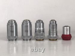 Leica 2x NPL 40/0.65 170/0.17 + Zeiss Ph2/40 & Ph3/63 Microscope Objective Lens