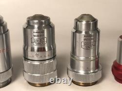 Leica 2x NPL 40/0.65 170/0.17 + Zeiss Ph2/40 & Ph3/63 Microscope Objective Lens