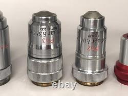 Leica 2x NPL 40/0.65 170/0.17 + Zeiss Ph2/40 & Ph3/63 Microscope Objective Lens