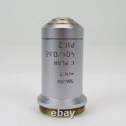 Leica C Plan 40x/0.65? /0.17 Ph2 Phase Contrast Microscope Objective 506080