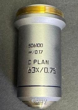 Leica C Plan 63x/0.75 Microscope Objective Lens Infinity? /0.17 506100 LAB