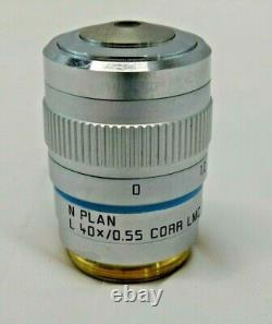 Leica N PLAN L 40x / 0.55? / 0 2.0 CORR LMC Microscope Objective Lens 506135