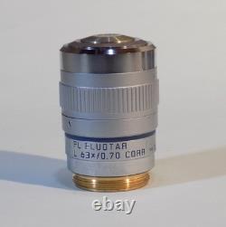 Leica PL Fluotar L 63x / 0.70 Corr Microscope Objective Lens 506061
