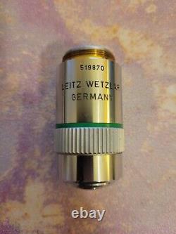 Leica/leitz Wetzlar Pl Fluotar 25/0.60 160/0.17 Microscope Objective Lens 25x