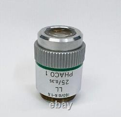 Leitz 25X LL Phaco 1 Phase Contrast Extra Long Working Microscope Objective Lens