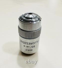 Leitz 50X/1.00 W Water Fluoreszenz Fluorescence Microscope Objective Lens 160mm
