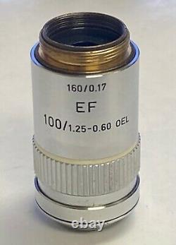 Leitz EF 100X/1.25-0.60 Oel Microscope Objective Lens with iris 160/0.17 519781