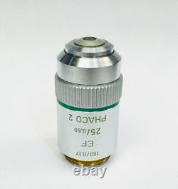 Leitz EF 25X/0.50 Phaco 2 Phase Contrast Microscope Objective Lens 160mm 719768