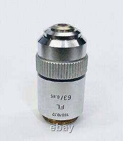 Leitz FL 63X/0.85 Fluorite Microscope Objective Lens 160mm