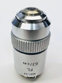 Leitz FL 63X/0.85 Fluorite Microscope Objective Lens 160mm