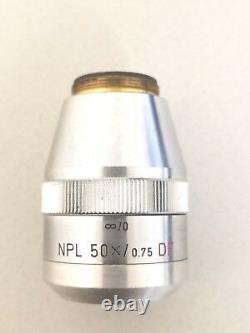 Leitz NPL 50x/. 075 DF? /0 Microscope Objective Lens