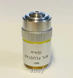 Leitz NPL Fluotar 10X/0.30 Microscope Objective Lens 160mm Fluorite