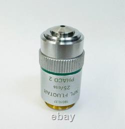 Leitz NPL Fluotar 25X Phaco 2 Phase Contrast Microscope Objective Lens 160mm