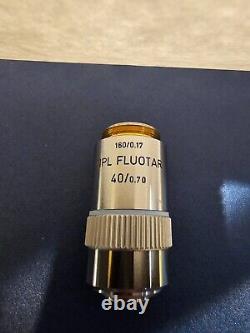 Leitz Npl Fluotar 40/0.70 160/0.17 Microscope Objective Lens