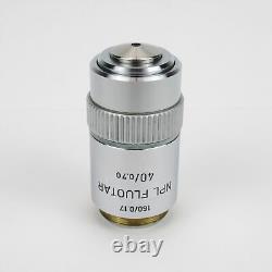 Leitz Npl Fluotar 40/0.70 160/0.17 Microscope Objective Lens 40x