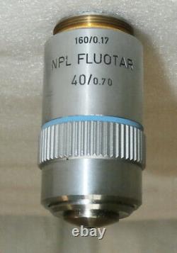 Leitz Npl Fluotar 40/0.70 160/0.17 Microscope Objective Lens 40x