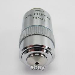 Leitz Npl Fluotar 40/0.70 160/0.17 Microscope Objective Lens 40x