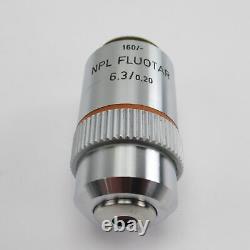 Leitz Npl Fluotar 6.3/0.20 160/- Microscope Objective Lens 6.3x
