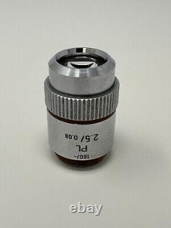 Leitz PL Plan 2.5X Microscope Objective 160/+ Lens 2.5/0.08