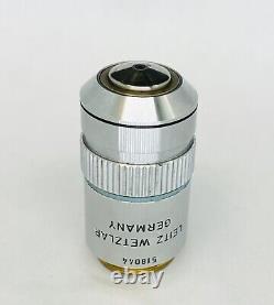 Leitz PL Plan 50X/1.00 Oil Microscope Objective Lens 160mm (Part # 518044)