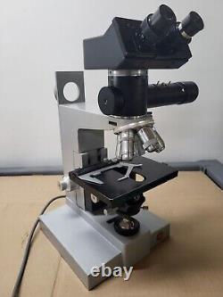 Leitz Wetzlar 020-441.004 SM-LUX Binocular Microscope with 4 Objective Lenses