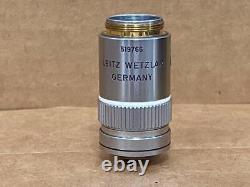 Leitz Wetzlar 160/ 0.17 Ef 100/ 1.25 Oel Microscope Objective Lens (519766) Used