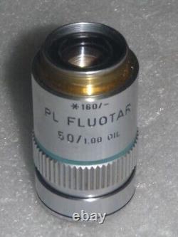 Leitz Wetzlar 518044 PL Fluotar 50/1.00 Oil 160/- Microscope Objective Lens