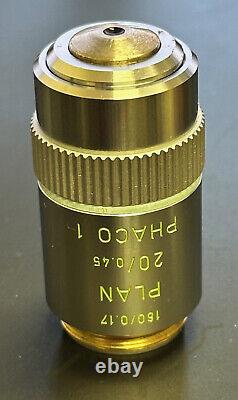 Leitz Wetzlar 519868 20X/0.45 160/0.17 PHACO 1 Microscope Objective Lens
