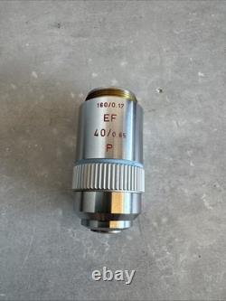 Leitz Wetzlar EF 40/0.65 160/0.17 40x P Microscope Objective Lens 559215