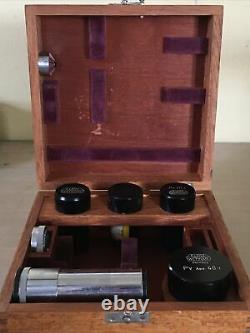Leitz Wetzlar Microscope Phase Contrast Accessory Box Objective Eyepiece Lenses