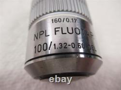 Leitz Wetzlar NPL FLUOTAR 100x 1.32-0.60 Oil Microscope Objective Lens 160mm Leitz Wetzlar NPL FLUOTAR 100x 1.32-0.60 Oil Microscope Objective Lens 160mm