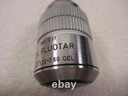 Leitz Wetzlar NPL FLUOTAR 100x 1.32-0.60 Oil Microscope Objective Lens 160mm