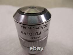 Leitz Wetzlar NPL FLUOTAR 100x 1.32-0.60 Oil Microscope Objective Lens 160mm
