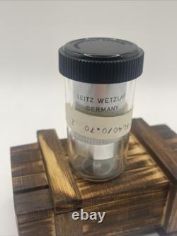 Leitz Wetzlar NPL Fluotar 40X/0.70 Microscope Objective Lens Fluorite 160/0.17