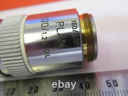 Leitz Wetzlar Objective Plan 100x /160 Lens Microscope Part As Pictured &b2-a-28