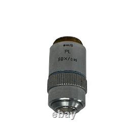 Leitz Wetzlar PL 80x / 0.95 Infinity Microscope Objective Lens Made in Germany