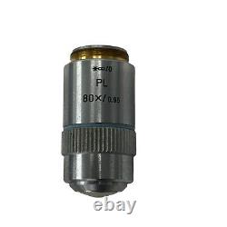 Leitz Wetzlar PL 80x / 0.95 Infinity Microscope Objective Lens Made in Germany
