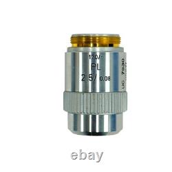 Leitz Wetzlar PL Plan 2.5x Microscope Objective Lens 170mm 2.5/0.08 Macro Photo