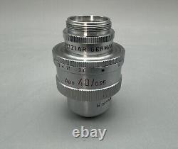Leitz Wetzlar Single Objective Lens Germany 170/0.11-0.23 Apo 40/0.95