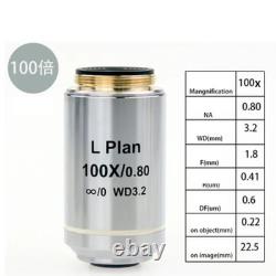 Long Working Distance Flat Field Infinite Infinity Plan Objective Lens 5X-100X